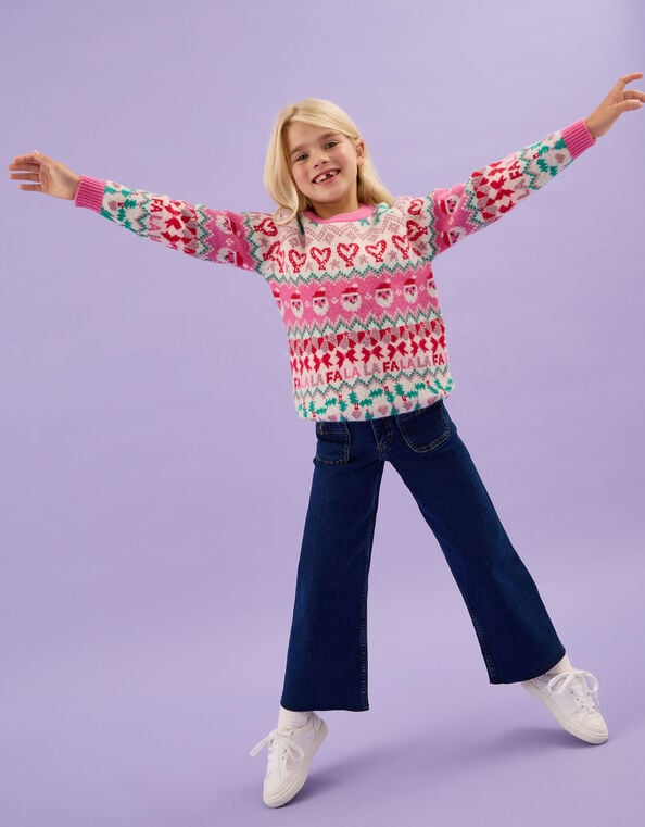 Girls Christmas Jumper, Multi (BRIGHTS MULTI), large