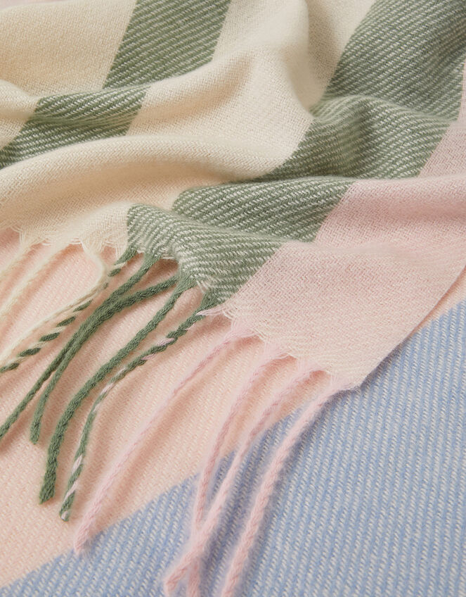 Woven Check Blanket Scarf, , large