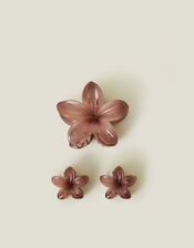3-Pack Tropical Flower Claw Clips, , large