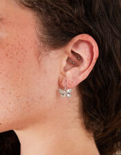 Butterfly Pave Short Drop Earrings, , large
