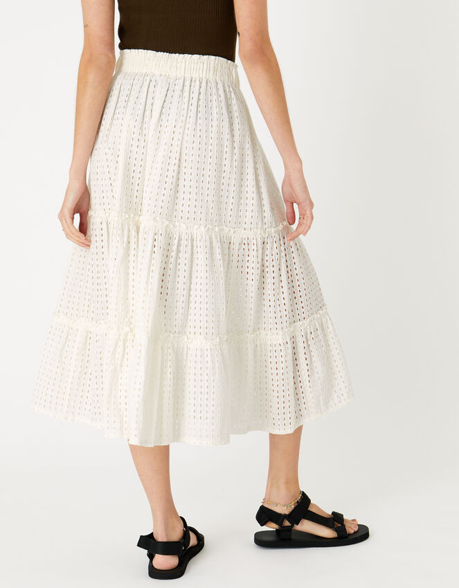 Broderie Maxi Skirt, Ivory (IVORY), large