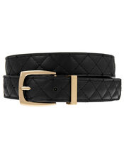 Quilted Jeans Belt, Black (BLACK), large