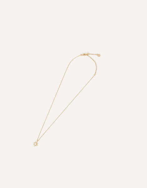 14ct Gold-Plated Star Pearl Pendant Necklace, , large