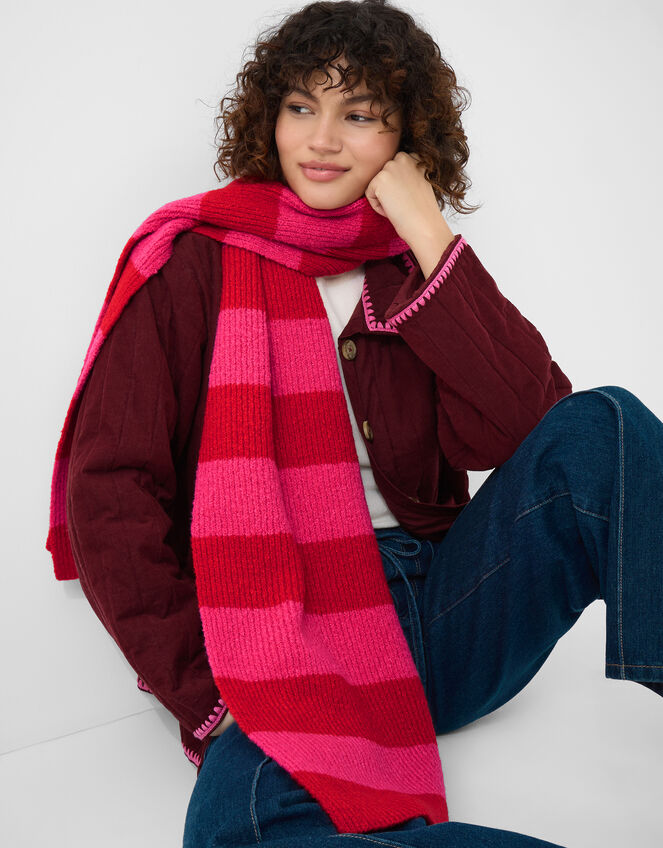Stripe Knit Scarf, , large
