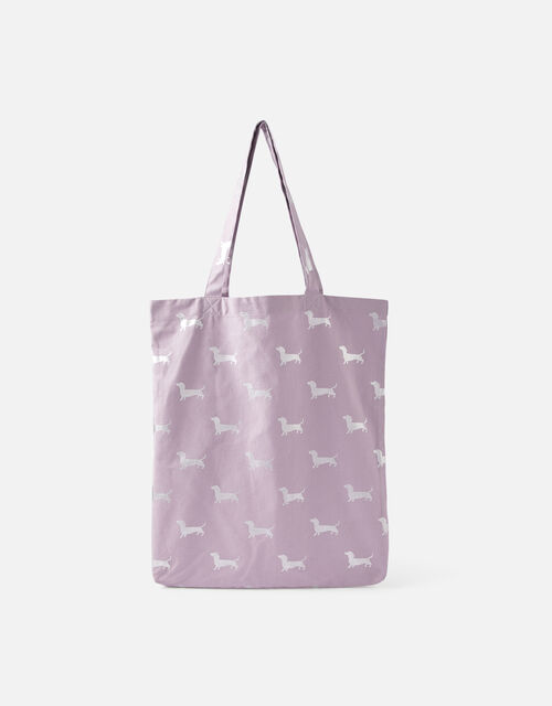 Printed Shopper Tote Bag, Purple (LILAC), large