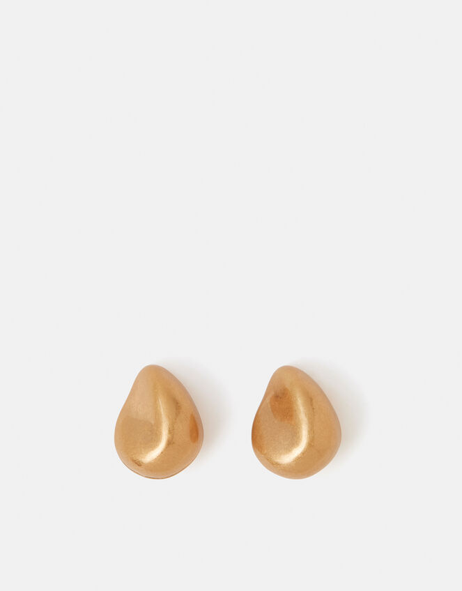 Brushed Pebble Stud Earrings, , large