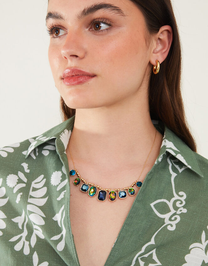 Mixed Shape Gem Necklace, , large