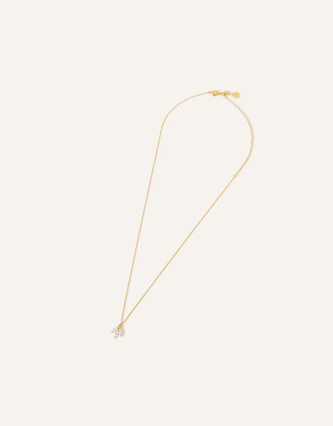 14ct Gold-Plated Sparkle Pendant Necklace, , large