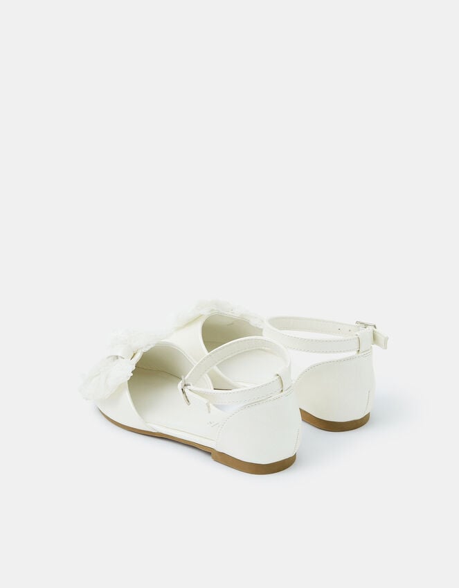 Girls Sequin Bow Flats , Ivory (IVORY), large