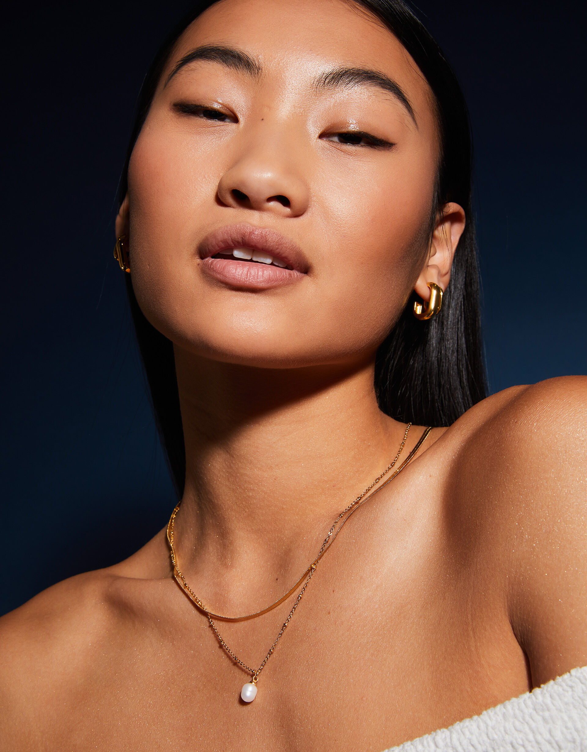 14ct GoldPlated Omega Chain Necklace Gold Gold Plated Accessorize UK