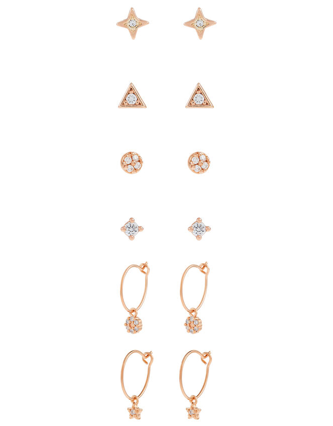 Rose Gold-Plated Sparkle Earring Multipack, , large