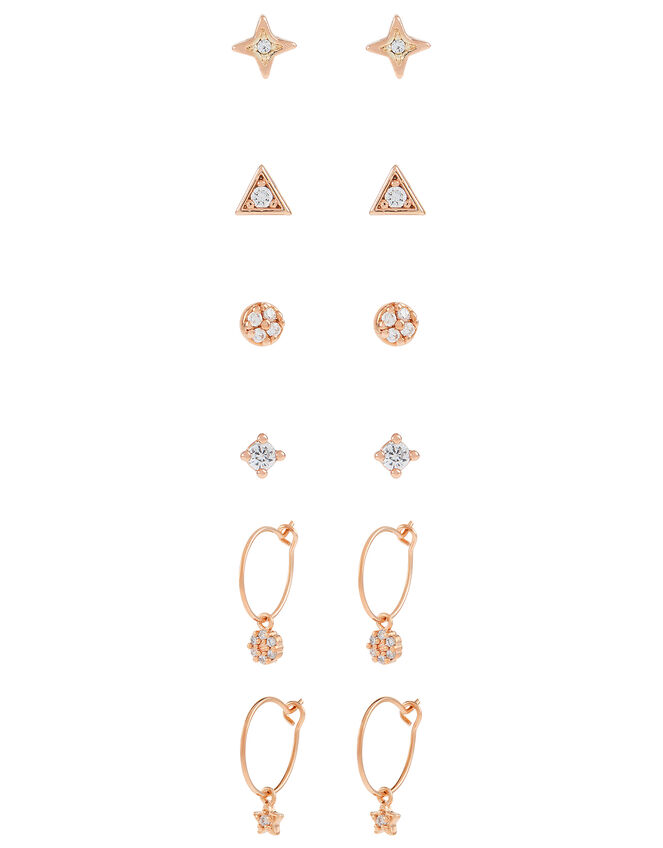Rose Gold-Plated Sparkle Earring Multipack, , large