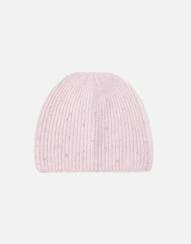 Girls Sparkle Gem Beanie, Pink (PINK), large