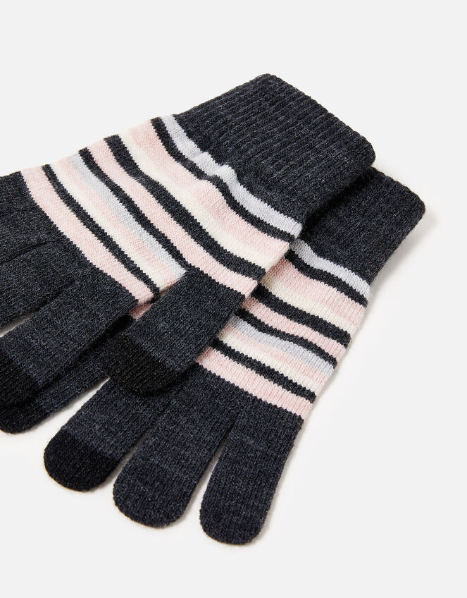 Stripe Stretch Touchscreen Gloves, , large