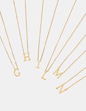 Stainless Steel Initial Pendant Necklace, Gold (GOLD), large