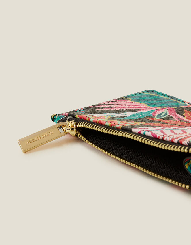 Tropical Leaf Print Card Holder, , large