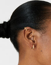 Gold-Plated Chunky Chain Ear Cuff, , large