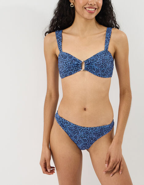 Floral Bikini Bottom, Blue (BLUE), large