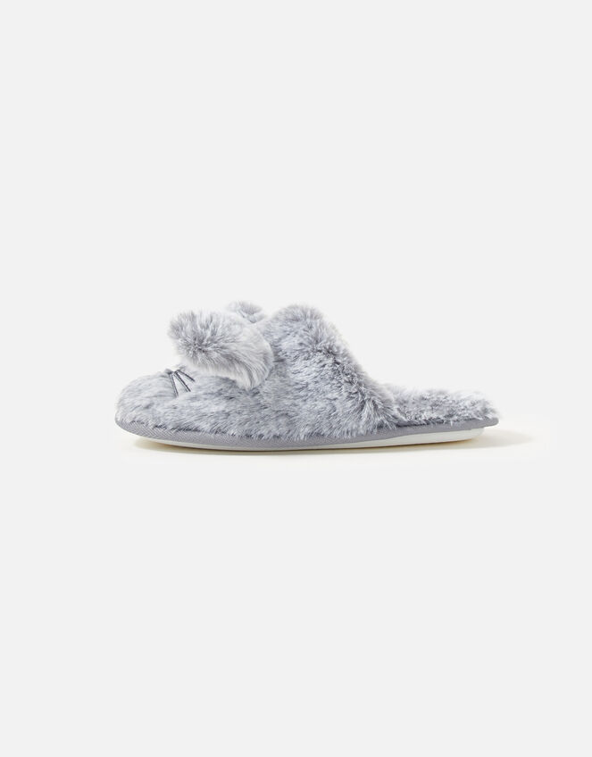Bunny Mule Slippers, Grey (GREY), large
