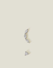 2-Pack Platinum-Plated Surgical Steel Diamante Flatback Stud Earrings, , large