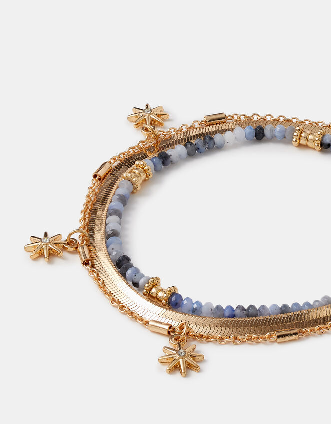 3-Pack Beaded Celestial Anklets, , large