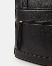 Faux Leather Backpack, Black (BLACK), large