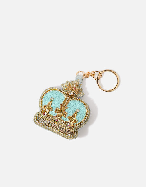 Crown Embellished Keyring , Blue (BLUE), large