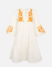 Floral Embroidered Cover-Up Dress, Orange (ORANGE), large