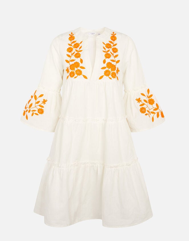 Floral Embroidered Cover-Up Dress Orange | Beach kaftans, Cover Ups ...