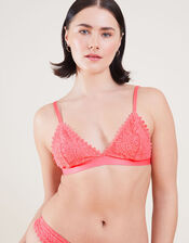 Floral Lace Bralet, Orange (CORAL), large