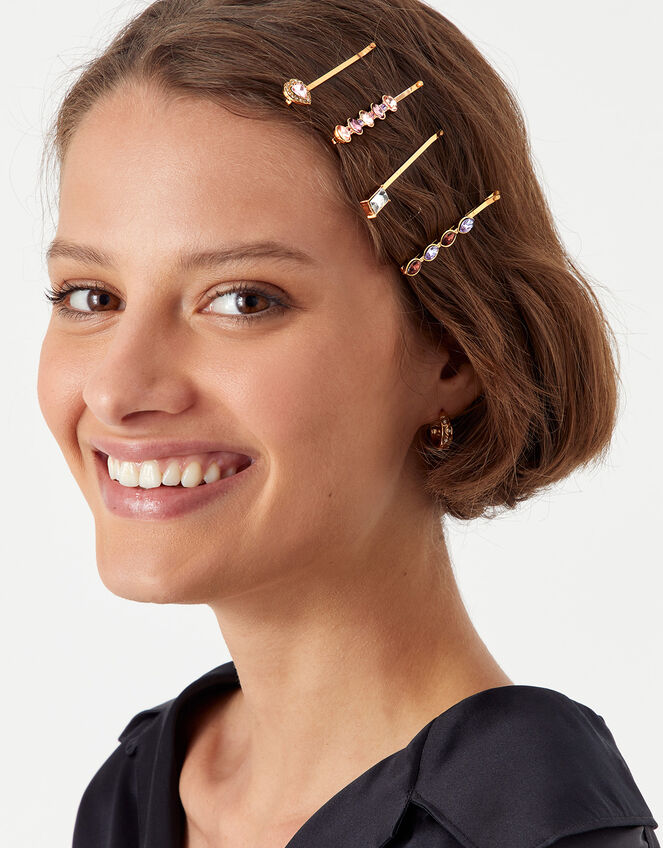 Diamante Hair Slide 4 Pack Hair clips Accessorize UK