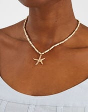 Starfish Pendant Bead Necklace, , large