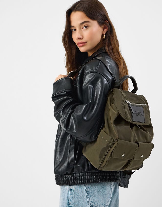 Nylon Multi-Pocket Backpack, , large