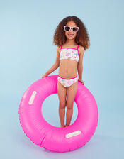 Girls Shell and Fish Print Bikini Set with Recycled Polyester, Multi (PASTEL-MULTI), large