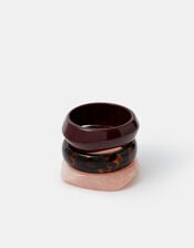 3-Pack Chunky Resin Bangles, Red (BURGUNDY), large