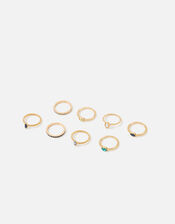 Blue Harvest Gem Stacking Ring Multipack, Multi (DARKS-MULTI), large