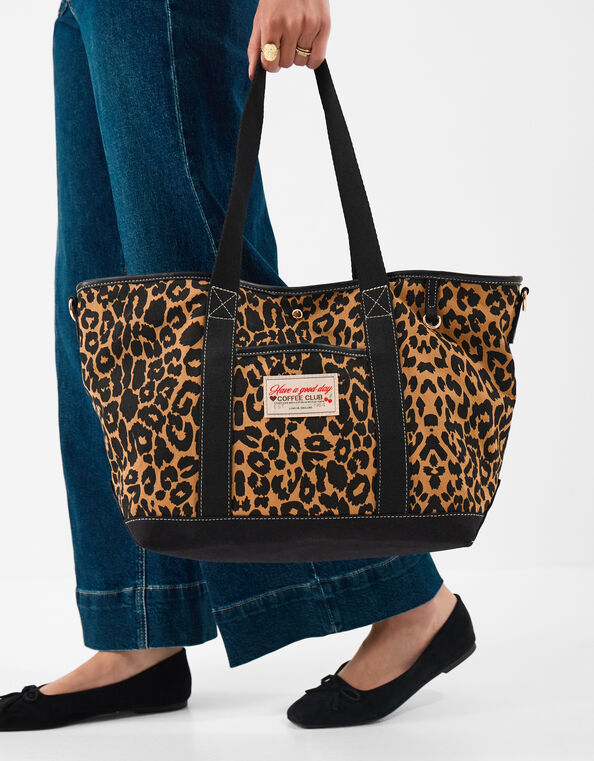 Rio Canvas Shopper Bag, Leopard (LEOPARD), large
