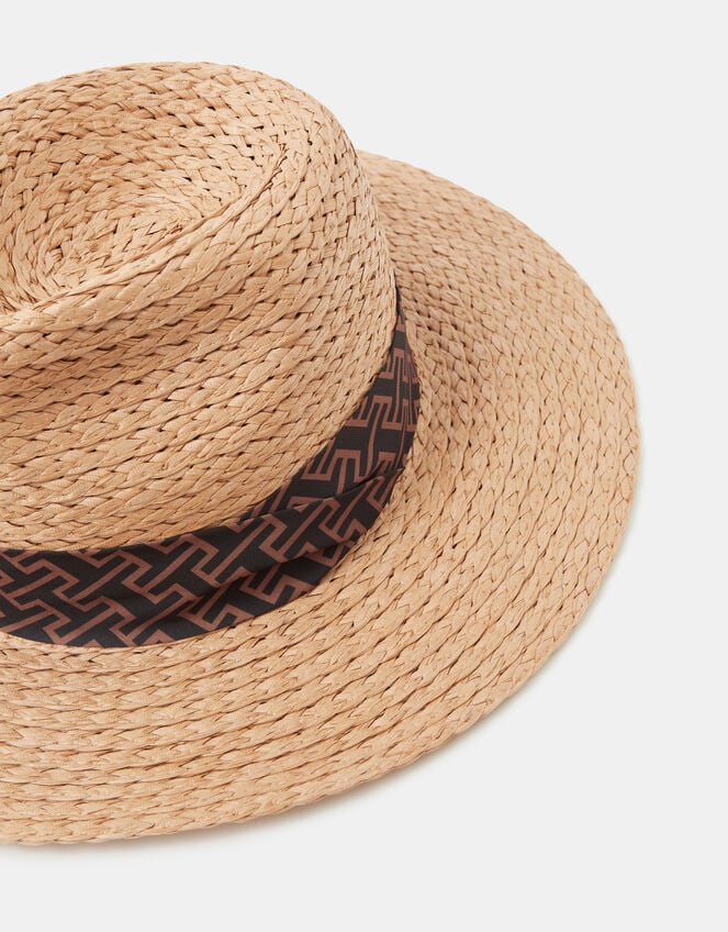 Straw Fedora Hat, , large