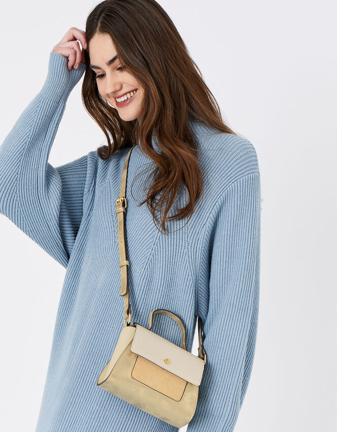 Ellie Top Handle Bag, Gold (GOLD), large