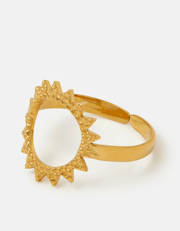 Stainless Steel Cut Out Sun Ring, Gold (GOLD), large