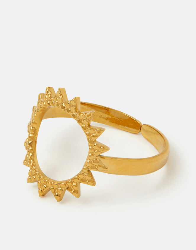 Stainless Steel Cut Out Sun Ring, Gold (GOLD), large