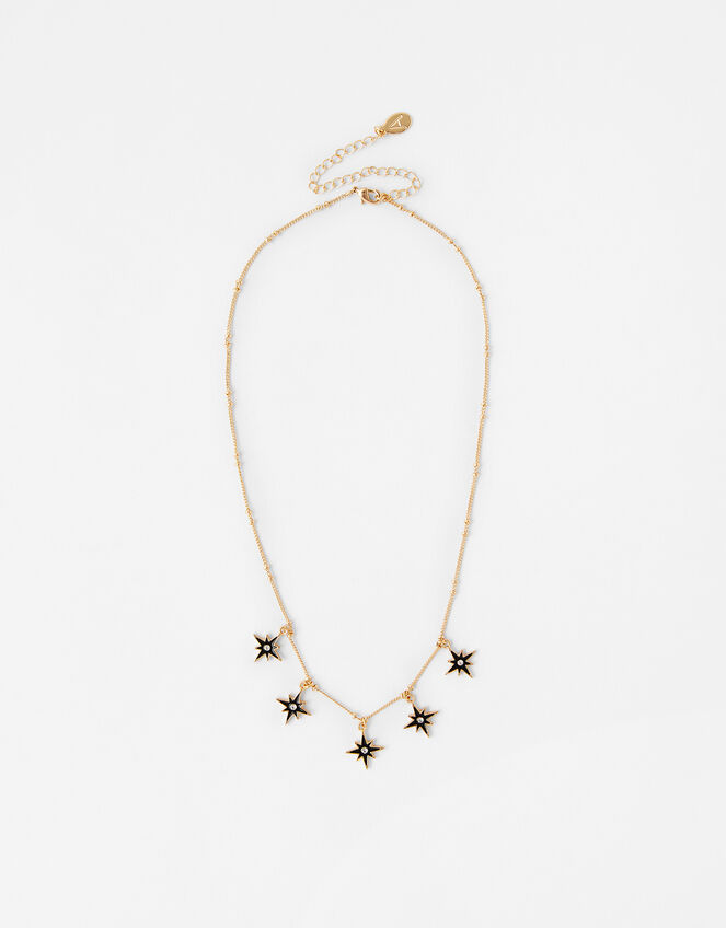 Enamel Star Droplets Necklace, , large