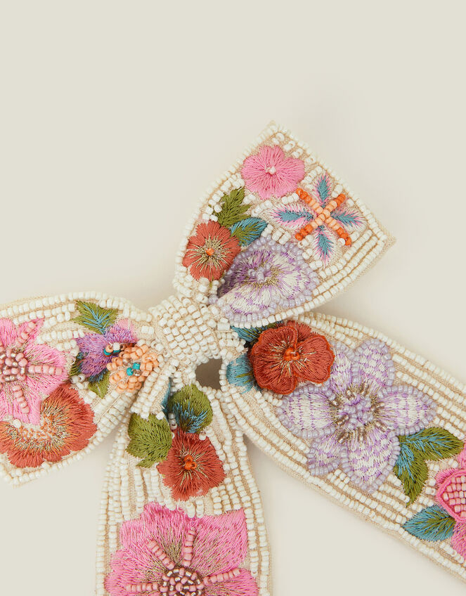 3D Beaded Bow Hair Clip, , large