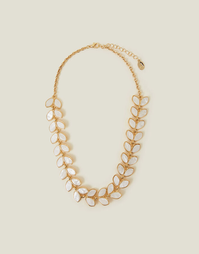 Pearly Leaf Necklace, , large