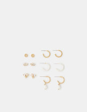 6-Pack Pearl Stud & Hoop Earrings, , large
