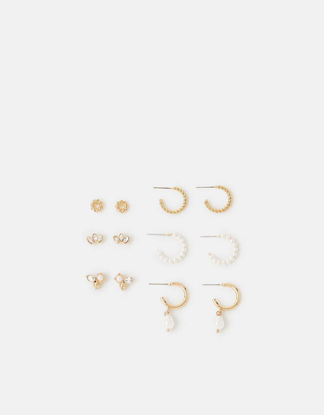 6-Pack Pearl Stud & Hoop Earrings, , large