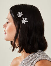 2-Pack Snowflake Hair Clips, , large