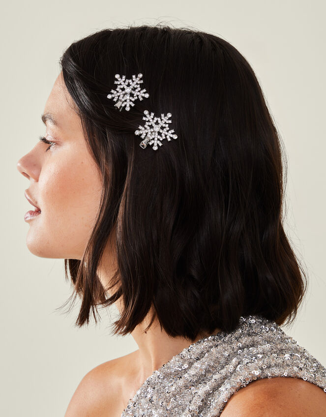 2-Pack Snowflake Hair Clips, , large