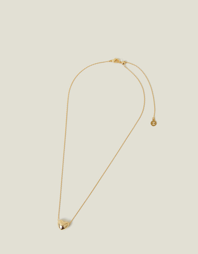14ct Gold-Plated Puff Heart Necklace, , large