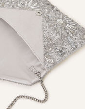 Embellished Classic Clutch Bag, Silver (SILVER), large